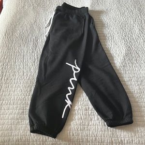 PINK Womens’ Black and White Sweatpants (Xl)